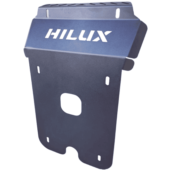 Heavy-duty custom off-road bash plate for Toyota Hilux 4x4 vehicles.
