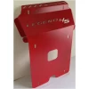 Red off-road vehicle fuel tank protection skid plate for 4x4 off-road vehicles.