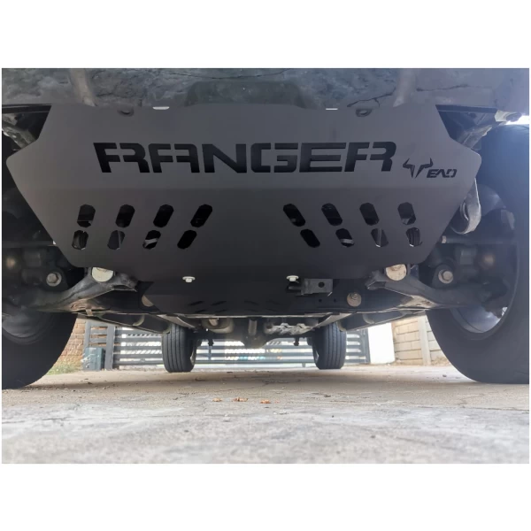 Heavy-duty underbody skid plate for off-road protection at EAD 4X4.