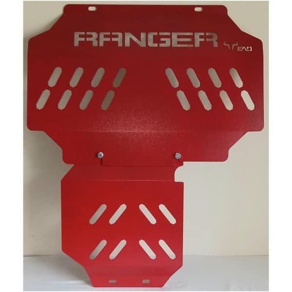 High clearance aluminium skid plate for 4x4 vehicles, custom off-road protection.