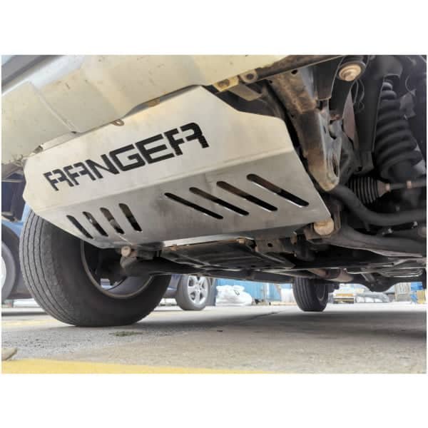 Heavy-duty aftermarket skid plate for 4x4 vehicles by RANGER.