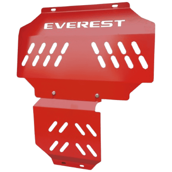 Heavy-duty off-road bumper, Everest brand, red 4x4 vehicle protection accessory.
