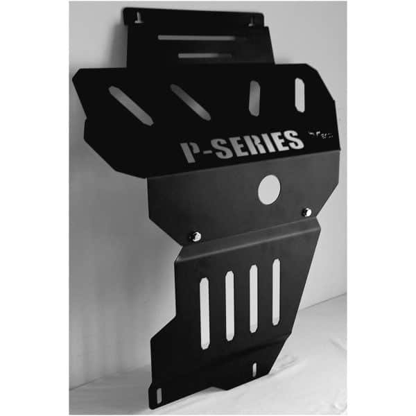Heavy-duty off-road bash plate for 4x4 vehicles, durable steel construction, protects undercarriage.