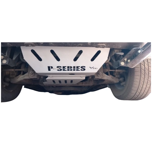 Heavy-duty off-road vehicle skid plate undercarriage protection for 4x4 vehicles.