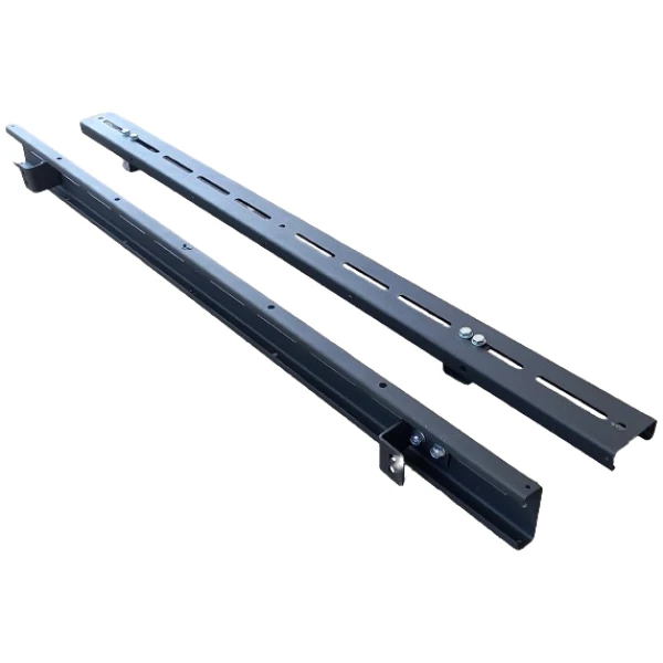 Heavy-duty off-road vehicle side step bars for 4x4 accessories and protection.